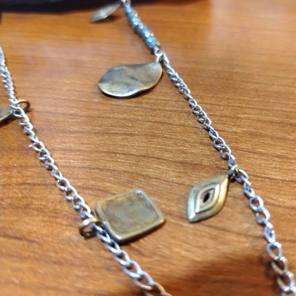 SILPADA sterling silver, brass & pyrite bead 'PEDAL TO THE METAL' necklace - Picture 1 of 8